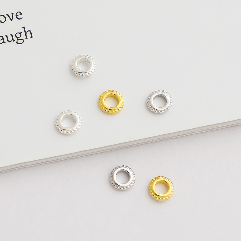 S925 Sterling Silver Twisted Spacer Beads - DIY Accessories