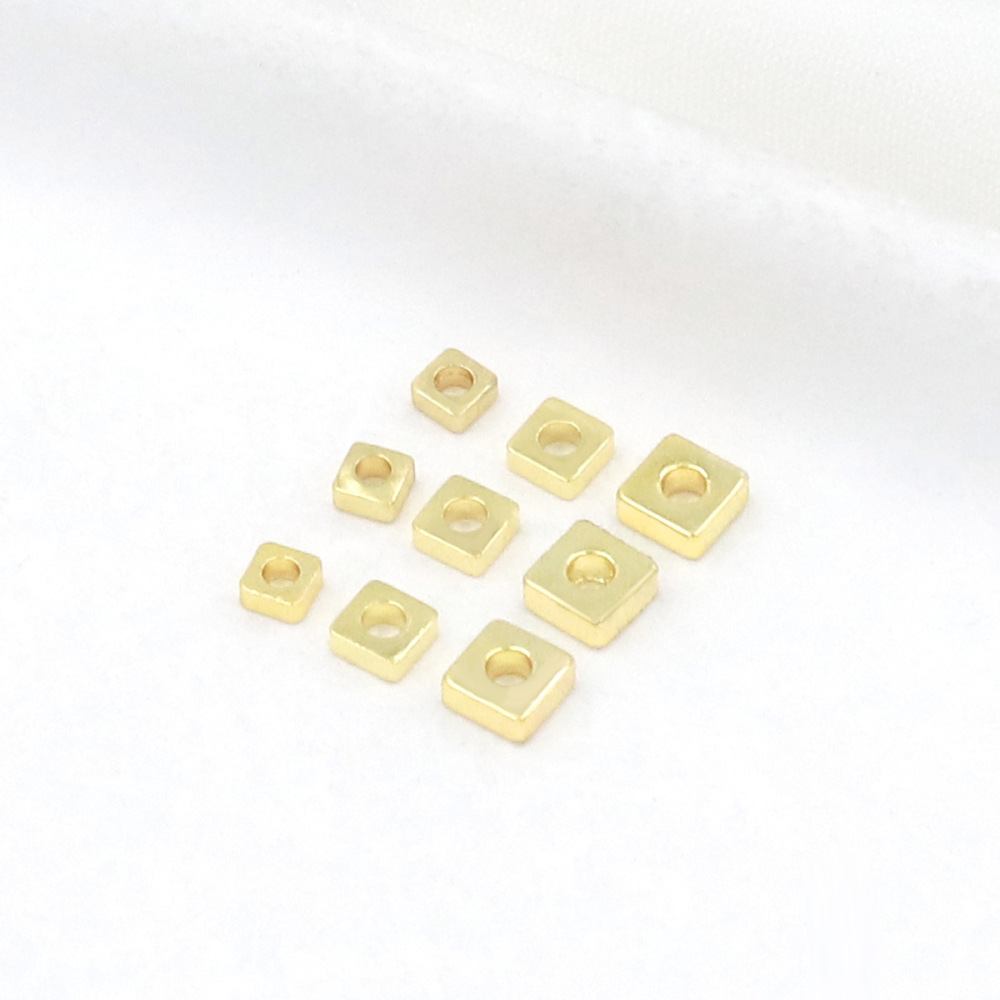 MYK3759-100 pieces/bag of 18K small gold beads and small square dividers