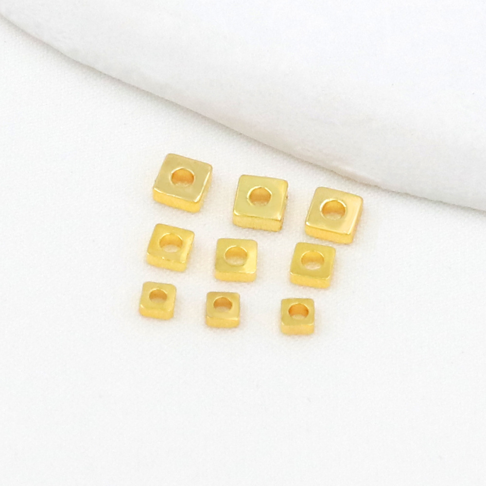 MYK3759-100 pieces/bag of 18K small gold beads and small square dividers