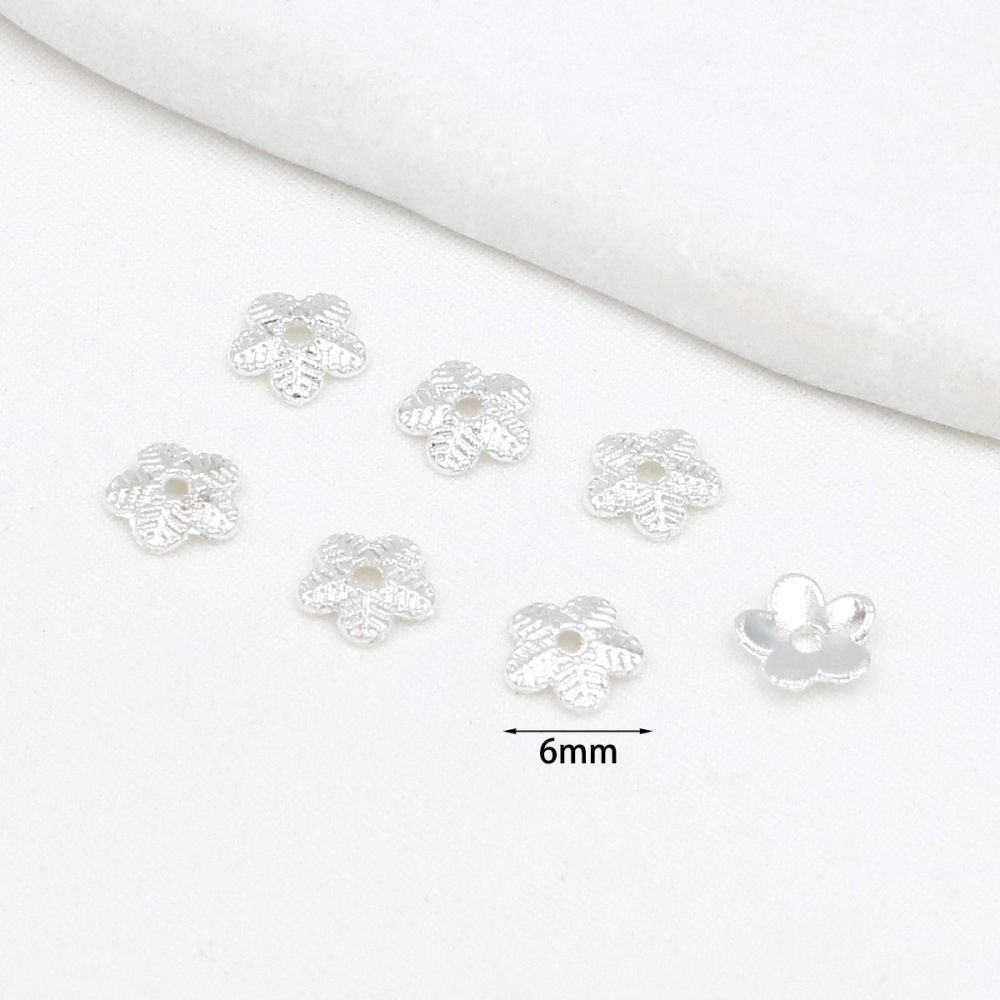 MYK3757-100 pieces/bag 18k five-leaf patterned flower holder spacer