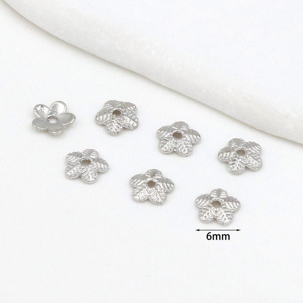 MYK3757-100 pieces/bag 18k five-leaf patterned flower holder spacer