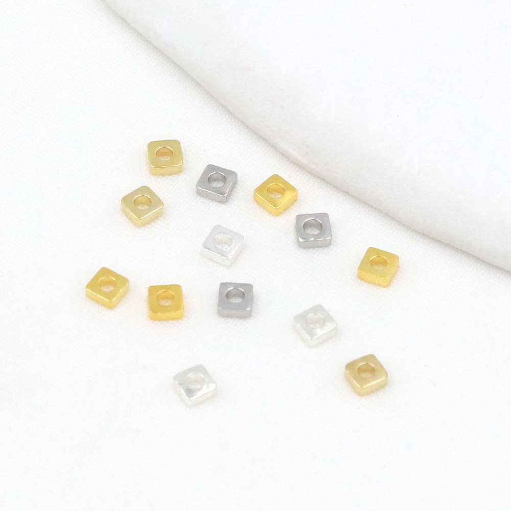 MYK3759-100 pieces/bag of 18K small gold beads and small square dividers