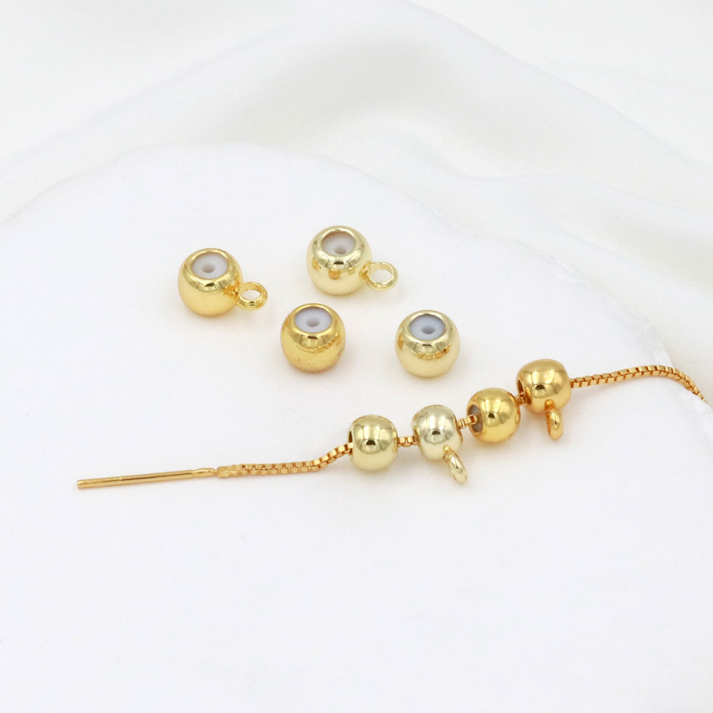 MYK3756-100 pieces/bag 18K silicone adjusting positioning beads