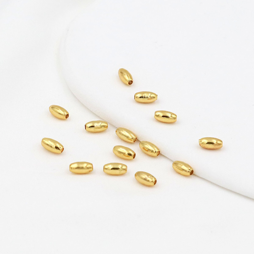 MYK3767-100 pieces/bag 18K seed beads, oval spacer beads, positioning beads