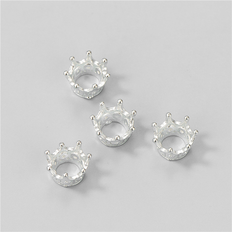 S925 Sterling Silver Crown Spacer Bead - DIY Accessory