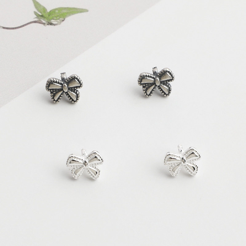 S925 Sterling Silver Bow Button Spacer Bead - DIY Accessory