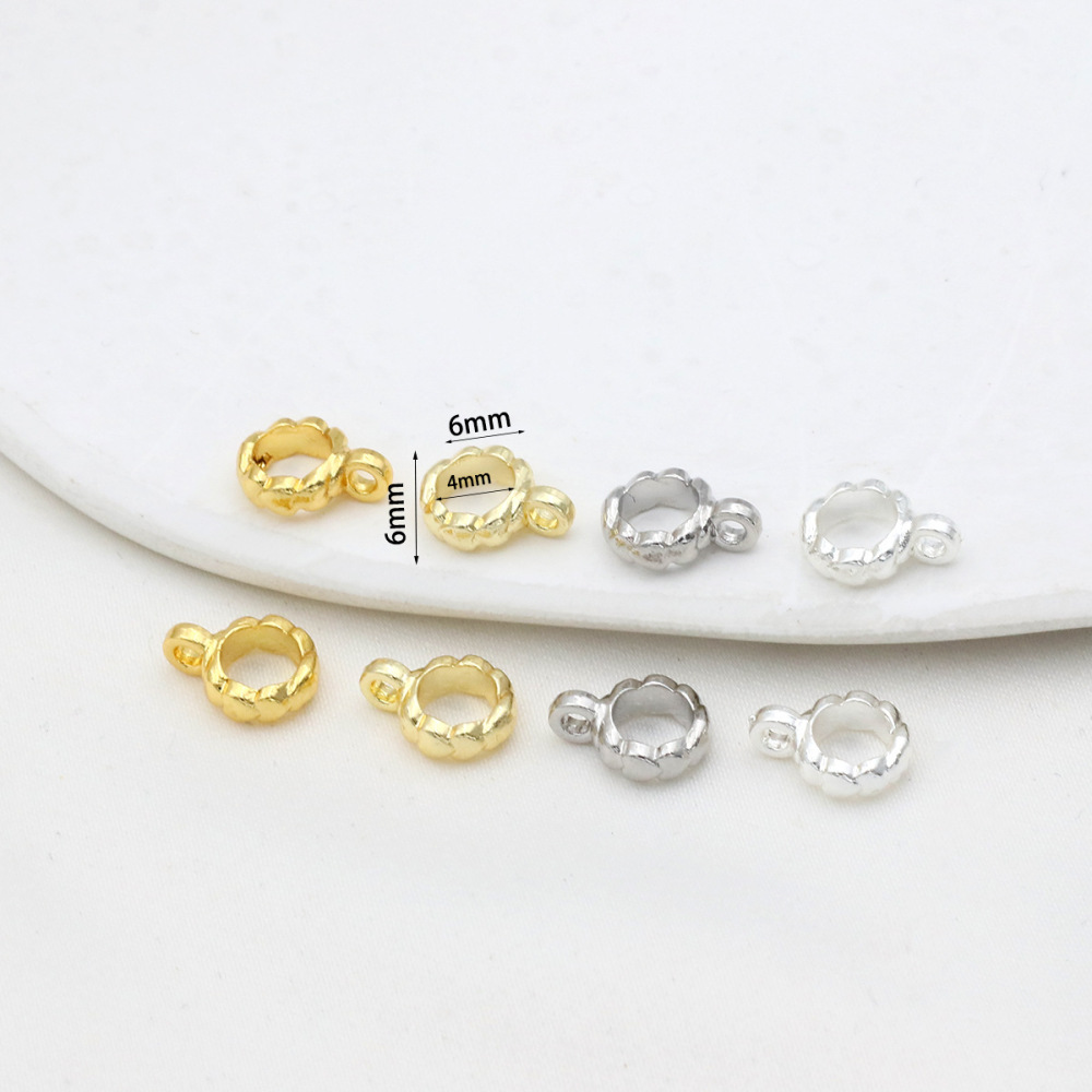 MYK3781-100 pieces/bag 18K round spacer bead pendant with pendant ring