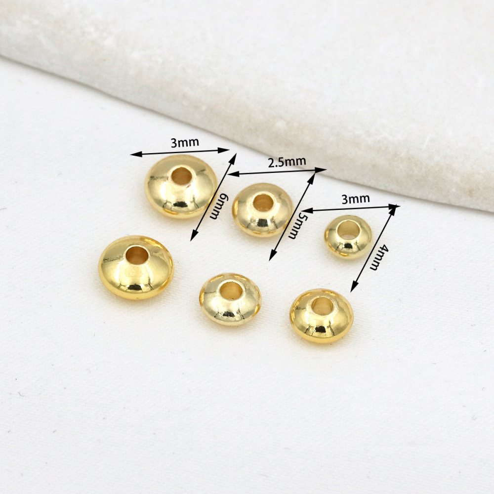 MYK3785-100 pieces/bag of 18K smooth UFO spacer beads