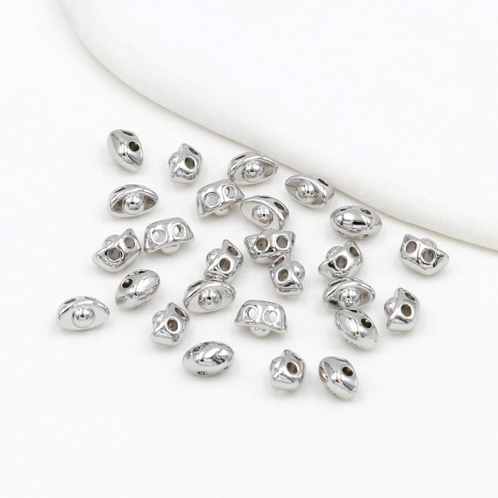 MYK3783-100 pieces/bag of 18k double-hole small ingot spacer beads