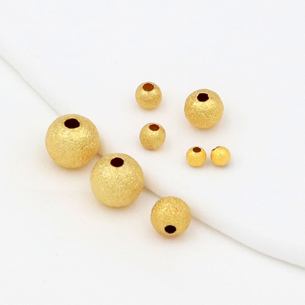 MYK3776-100 pieces/bag of 18K frosted beads for DIY spacer