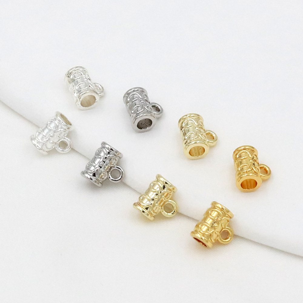 MYK3781-100 pieces/bag 18K round spacer bead pendant with pendant ring