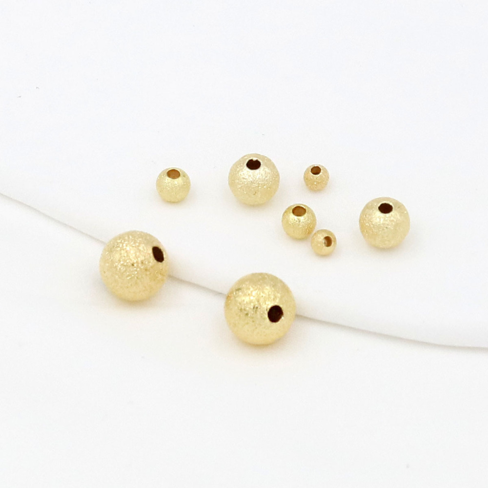 MYK3776-100 pieces/bag of 18K frosted beads for DIY spacer