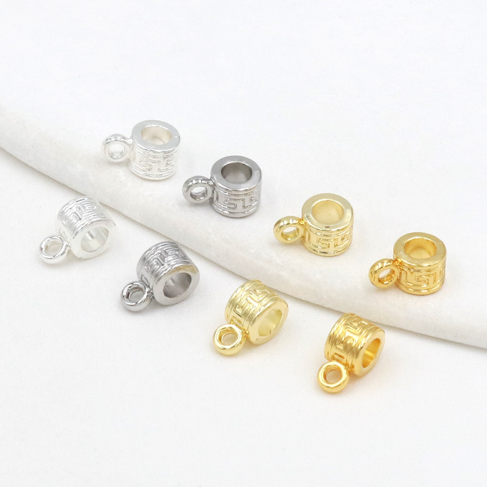 MYK3781-100 pieces/bag 18K round spacer bead pendant with pendant ring