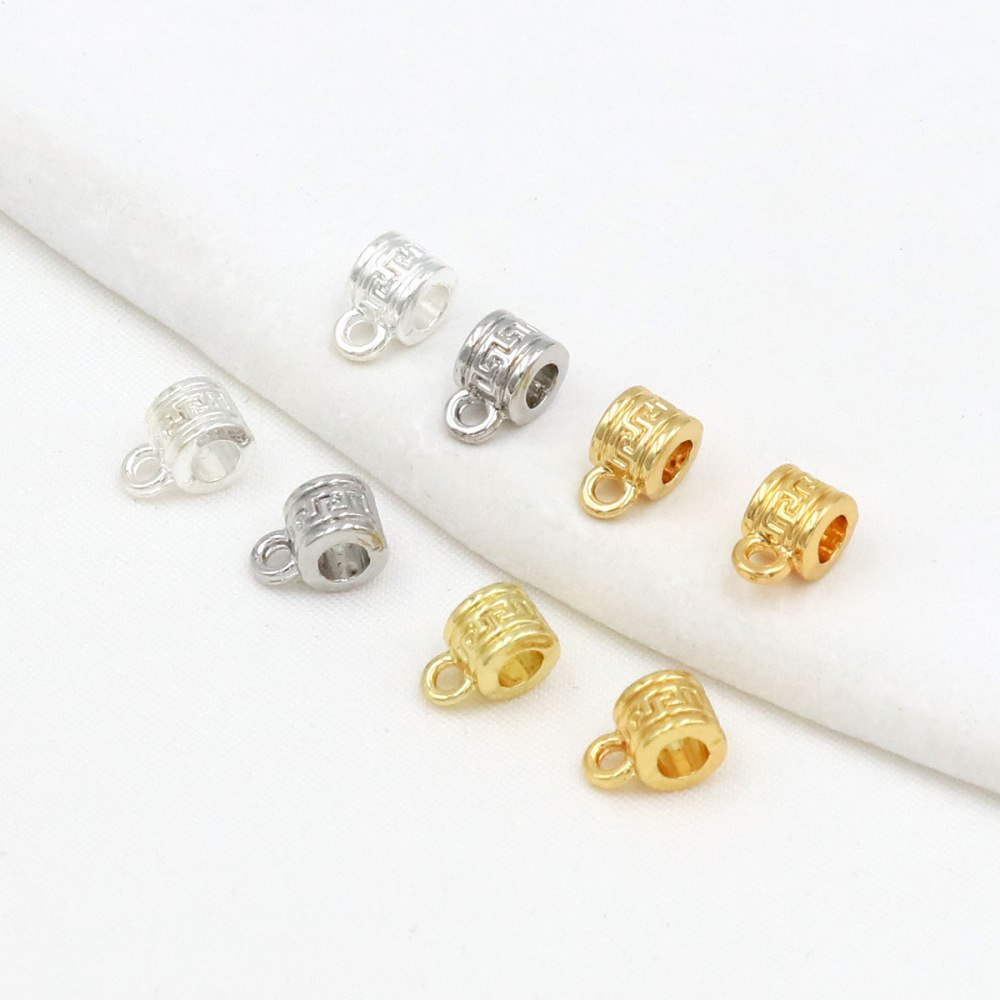 MYK3781-100 pieces/bag 18K round spacer bead pendant with pendant ring