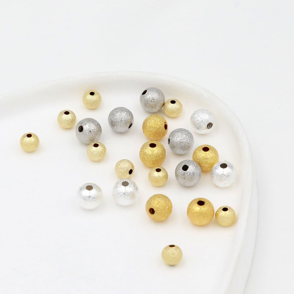MYK3776-100 pieces/bag of 18K frosted beads for DIY spacer