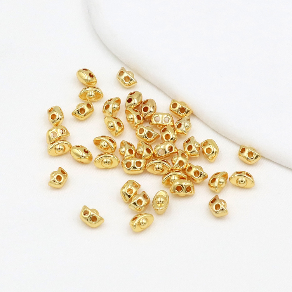 MYK3783-100 pieces/bag of 18k double-hole small ingot spacer beads