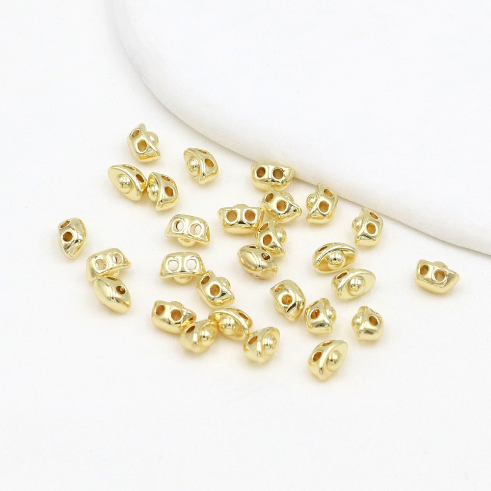 MYK3783-100 pieces/bag of 18k double-hole small ingot spacer beads