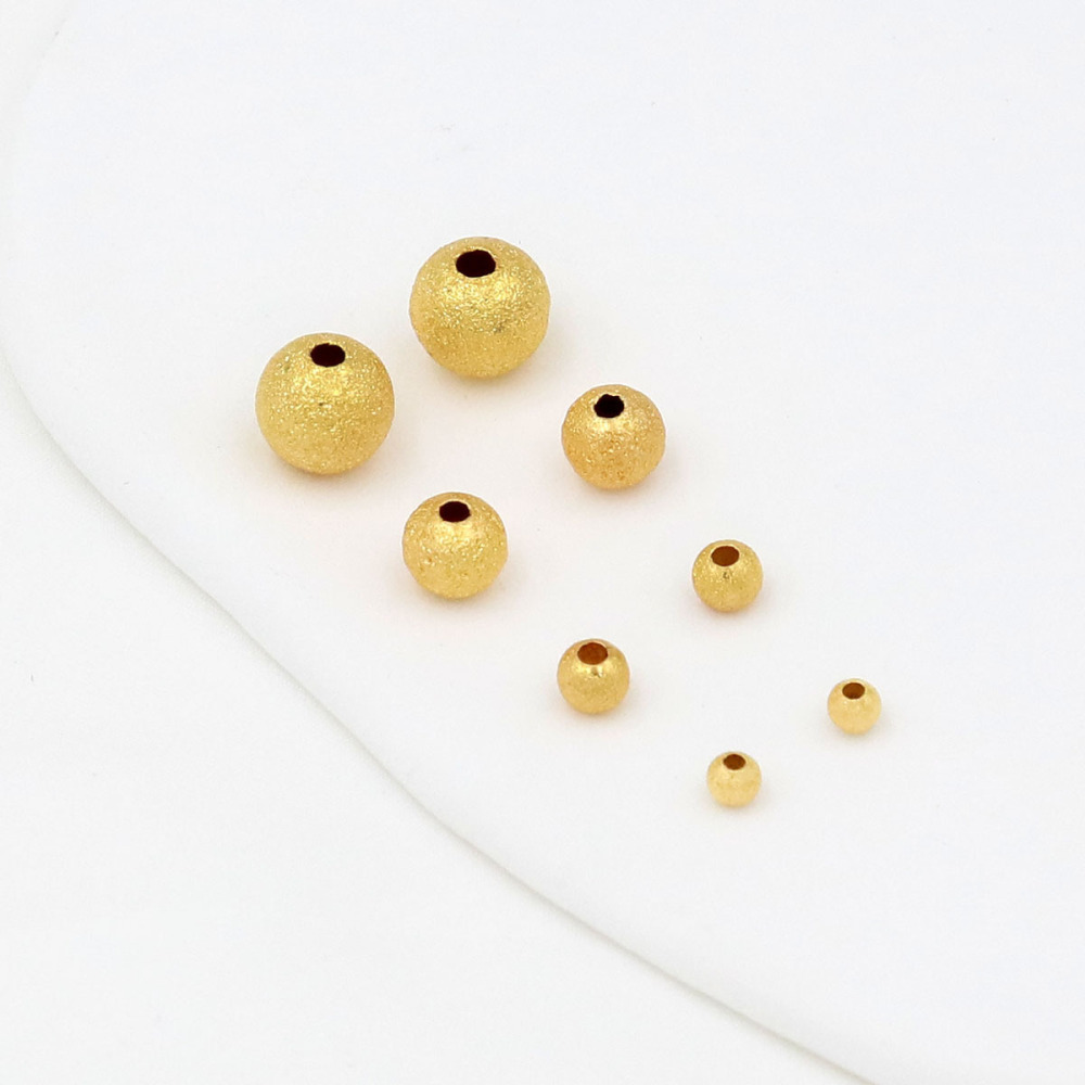 MYK3776-100 pieces/bag of 18K frosted beads for DIY spacer