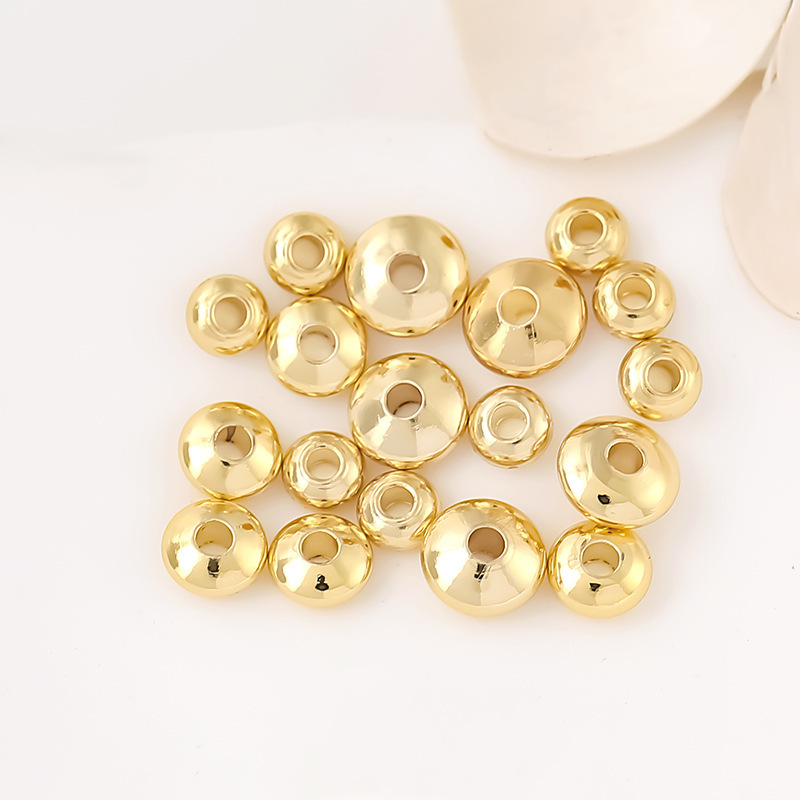 MYK3785-100 pieces/bag of 18K smooth UFO spacer beads