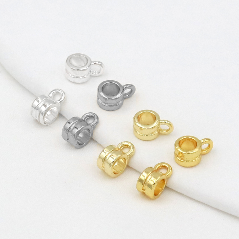 MYK3781-100 pieces/bag 18K round spacer bead pendant with pendant ring