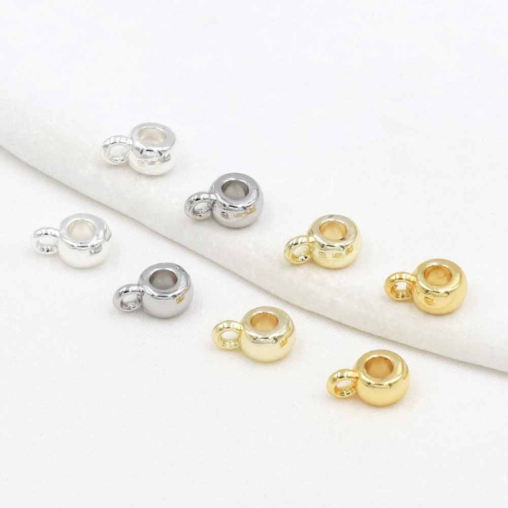 MYK3781-100 pieces/bag 18K round spacer bead pendant with pendant ring