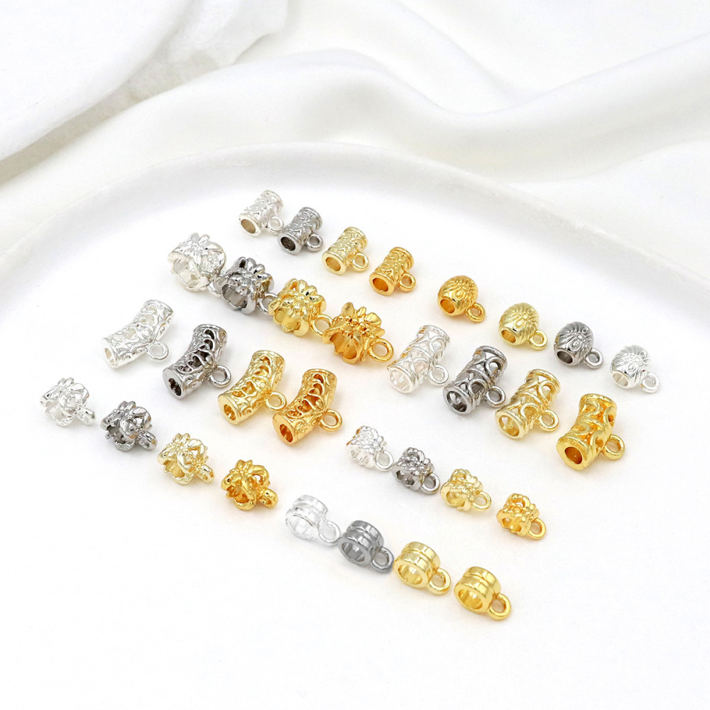 MYK3781-100 pieces/bag 18K round spacer bead pendant with pendant ring