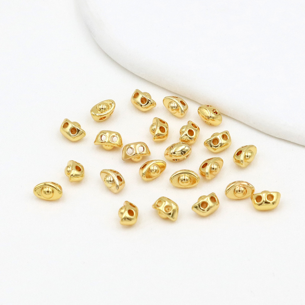MYK3783-100 pieces/bag of 18k double-hole small ingot spacer beads