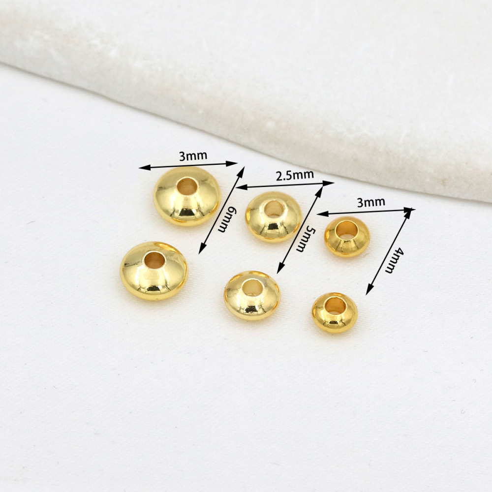MYK3785-100 pieces/bag of 18K smooth UFO spacer beads