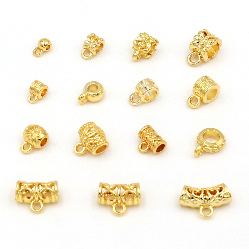 MYK3781-100 pieces/bag 18K round spacer bead pendant with pendant ring