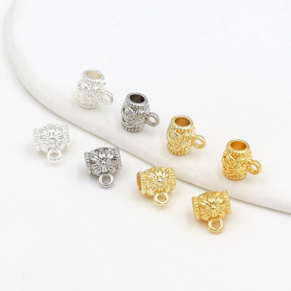 MYK3781-100 pieces/bag 18K round spacer bead pendant with pendant ring
