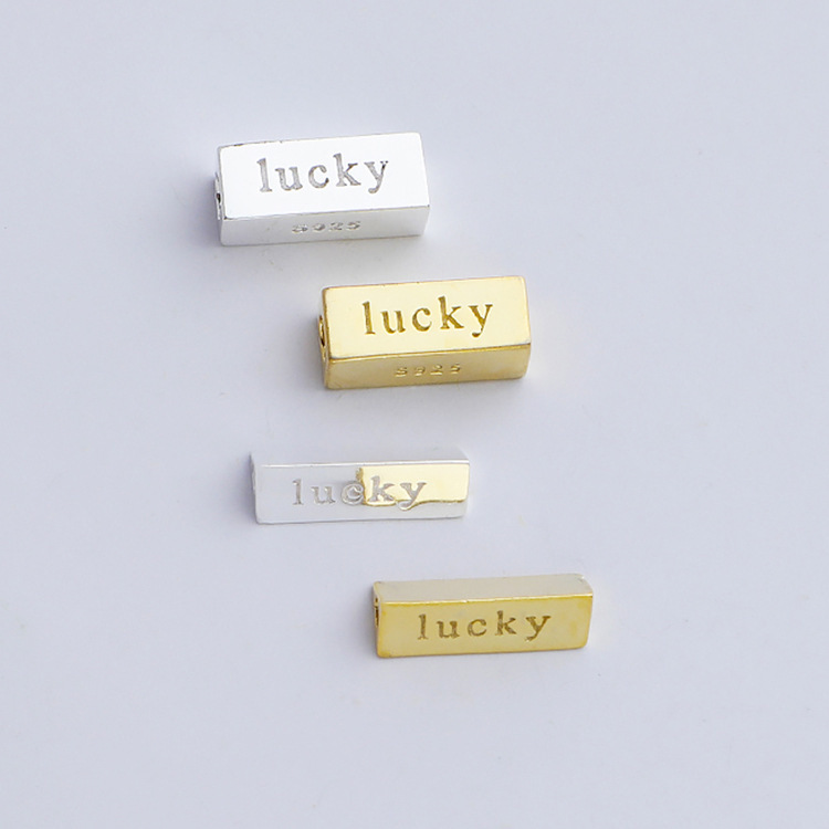 S925 Sterling Silver Gold-Plated Lucky Spacer Beads - DIY Accessories