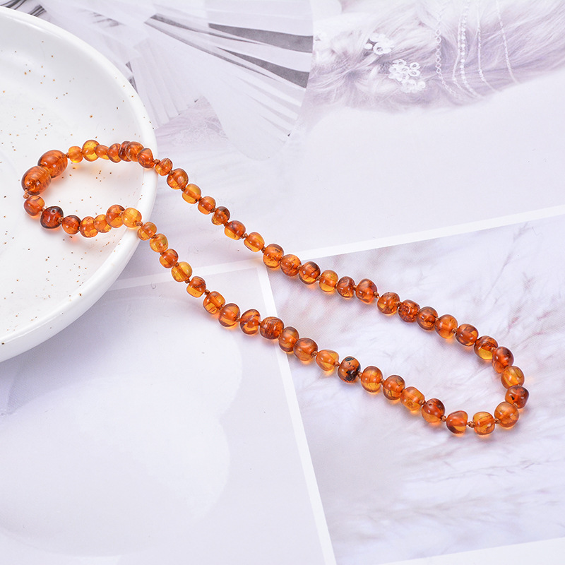 MYK3830-Natural Baltic Amber Necklace for Children