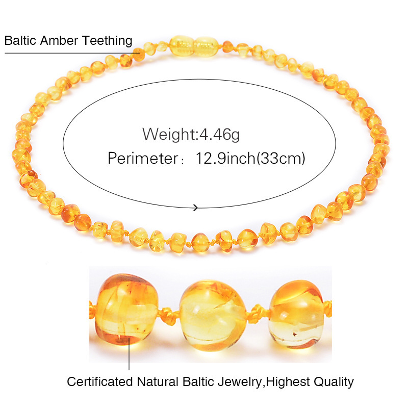 MYK3830-Natural Baltic Amber Necklace for Children
