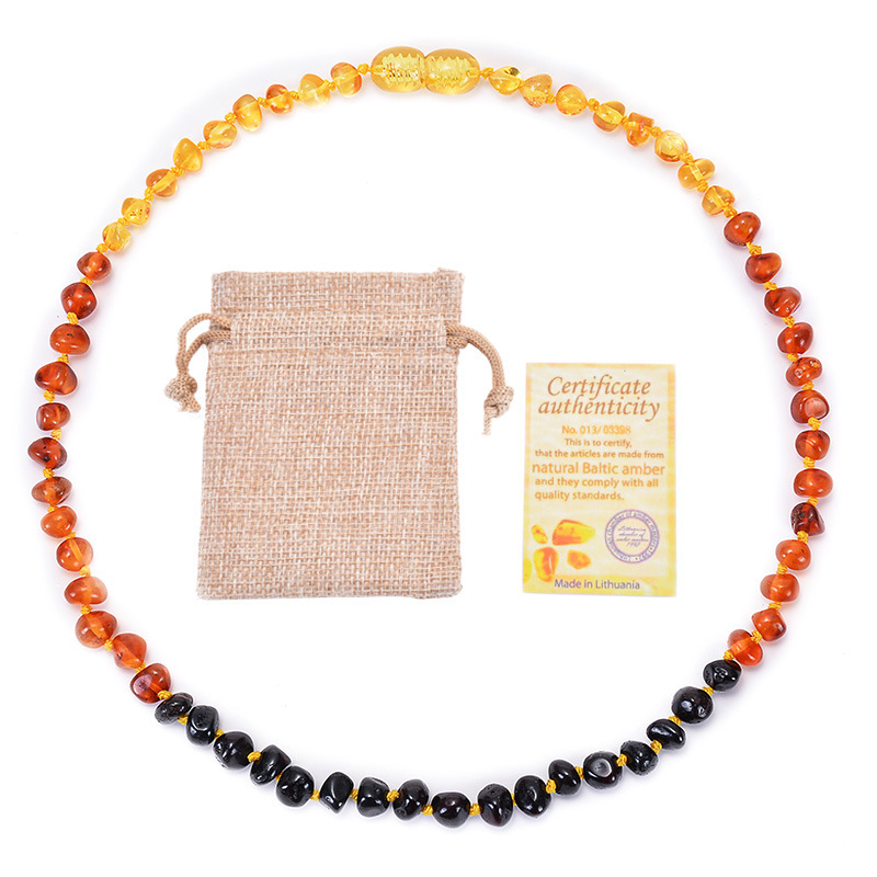 MYK3830-Natural Baltic Amber Necklace for Children