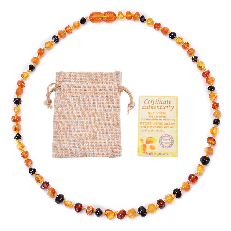 MYK3830-Natural Baltic Amber Necklace for Children