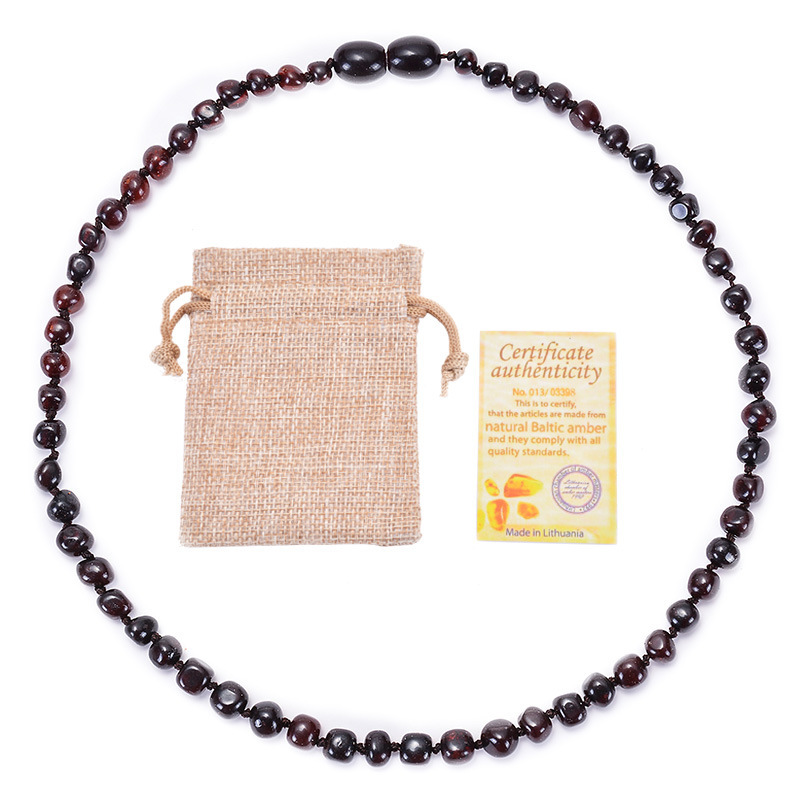 MYK3830-Natural Baltic Amber Necklace for Children