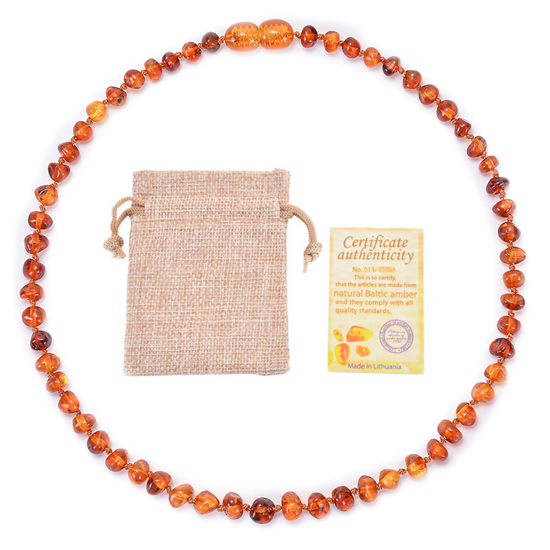MYK3830-Natural Baltic Amber Necklace for Children