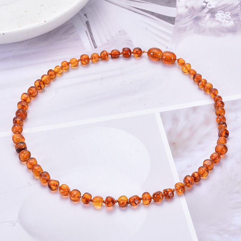 MYK3830-Natural Baltic Amber Necklace for Children