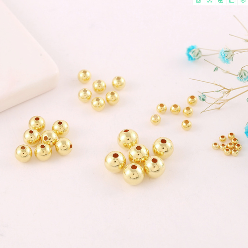 MYK3825-100 pieces/bag of 18K gold small gold beads/round spacers