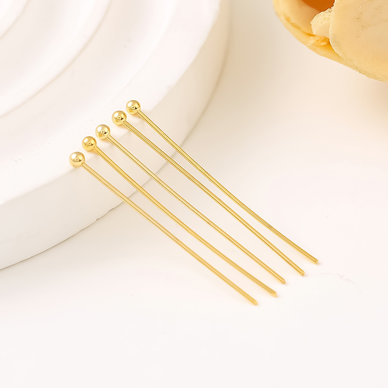MYK3821-100 pieces/bag 18K gold round-headed ball pins, large pins, connecting pins
