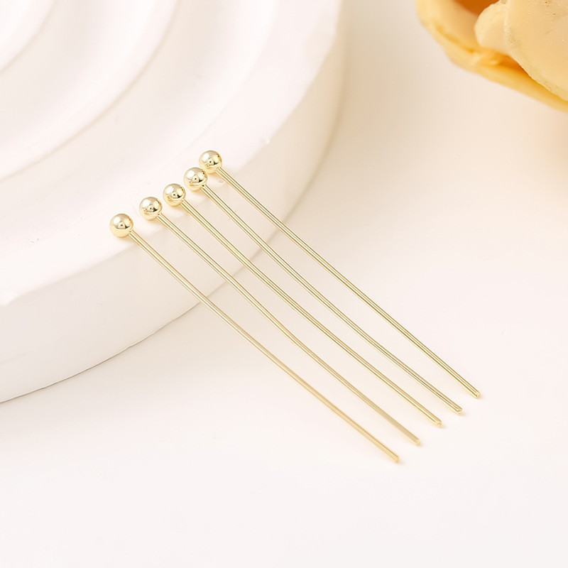 MYK3821-100 pieces/bag 18K gold round-headed ball pins, large pins, connecting pins