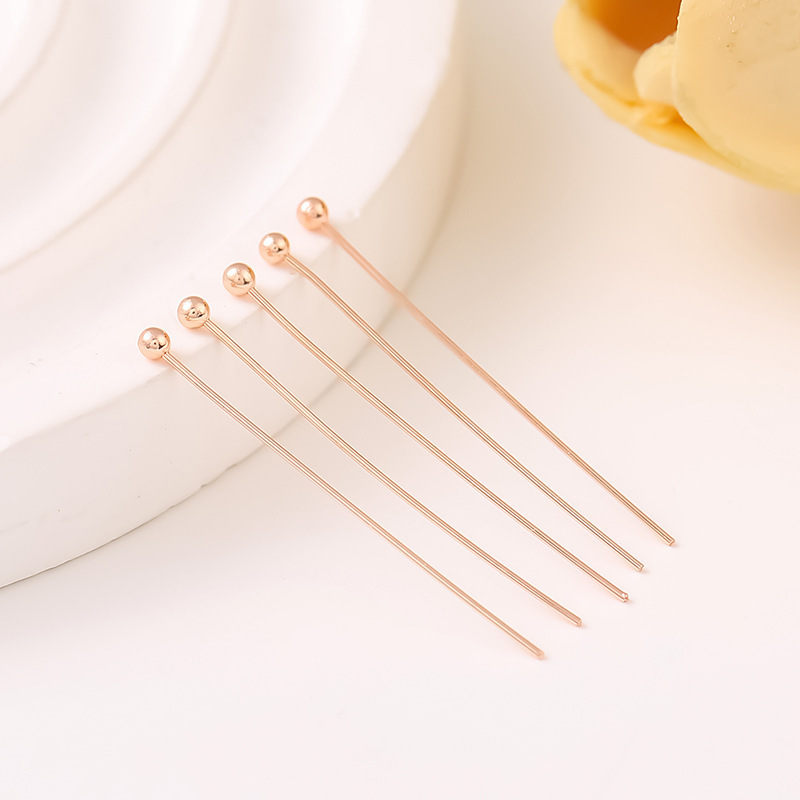MYK3821-100 pieces/bag 18K gold round-headed ball pins, large pins, connecting pins