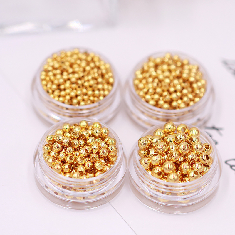 MYK3825-100 pieces/bag of 18K gold small gold beads/round spacers