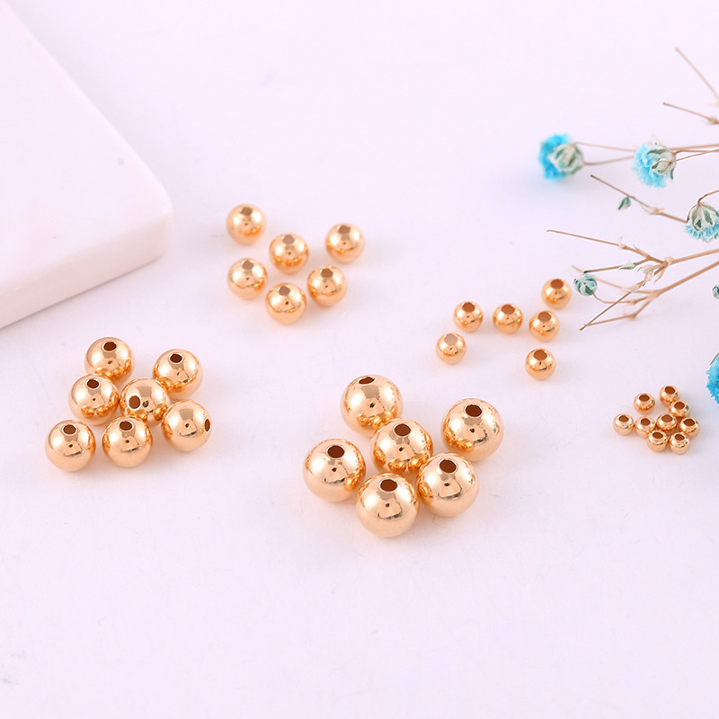 MYK3825-100 pieces/bag of 18K gold small gold beads/round spacers