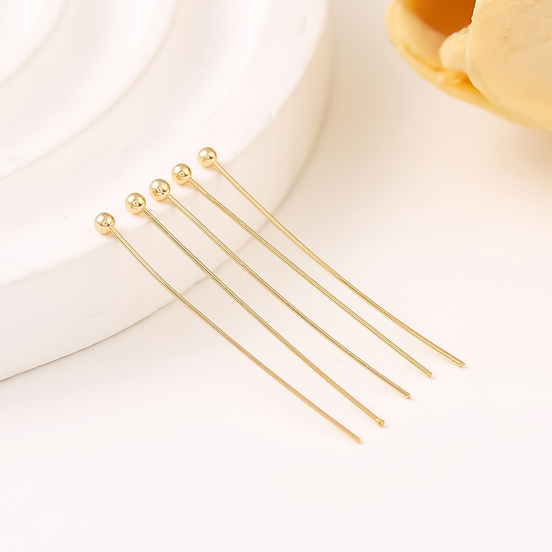 MYK3821-100 pieces/bag 18K gold round-headed ball pins, large pins, connecting pins