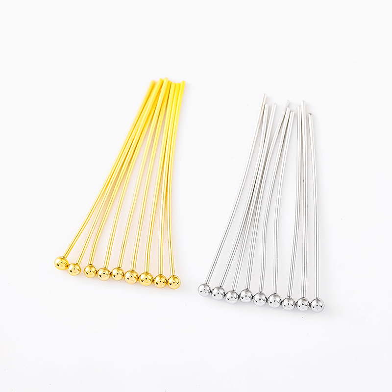 MYK3821-100 pieces/bag 18K gold round-headed ball pins, large pins, connecting pins