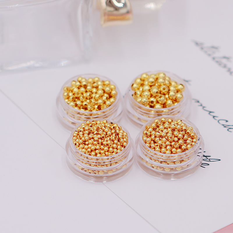 MYK3825-100 pieces/bag of 18K gold small gold beads/round spacers