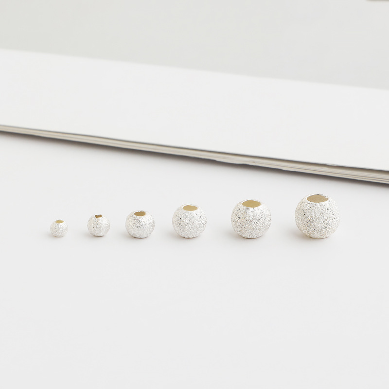 S925 Sterling Silver Frosted Spacer Beads - DIY Accessories