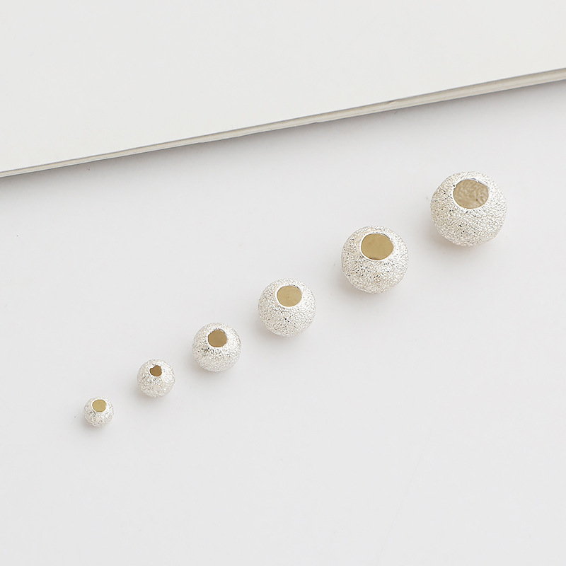 S925 Sterling Silver Frosted Spacer Beads - DIY Accessories
