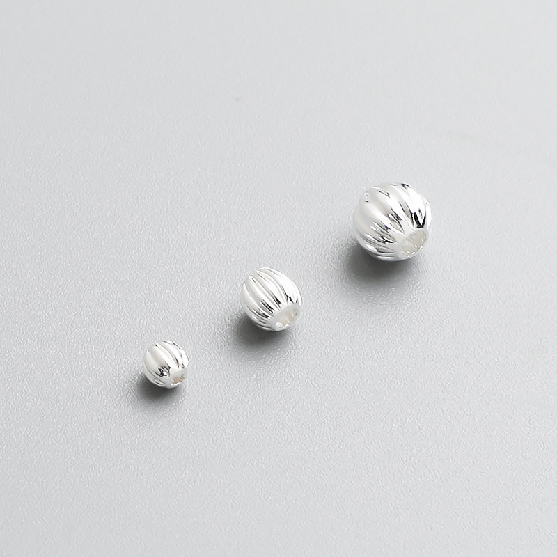 S925 Sterling Silver Straight-Grain Watermelon Bead - DIY Accessories